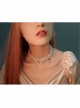 Fashion Baroque White Imitation Pearl Crystal Beaded Bridal Short Necklace