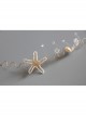 Beach Wedding Bride Starfish White Crystal Mermaid Crown Prom Female Golden Hairband