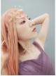 Beach Wedding Bride Starfish White Crystal Mermaid Crown Prom Female Golden Hairband