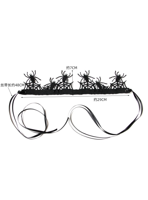 Fashion Retro Personality Black Horror Spider Crown Birthday Halloween Female Hairband