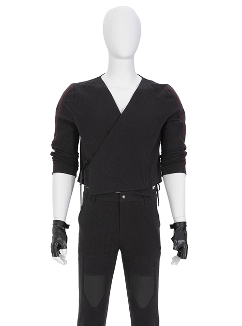 Shang-Chi And The Legend Of The Ten Rings Wen Wu Black Battle Suit Halloween Cosplay Costume Black Top