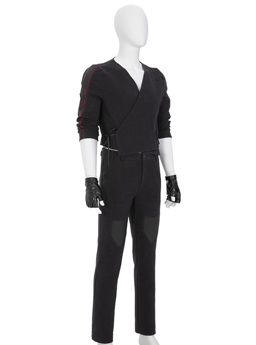 Shang-Chi And The Legend Of The Ten Rings Wen Wu Black Battle Suit Halloween Cosplay Costume Black Top