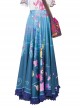 Encanto Mirabel Cute Printing Blue Long Skirt Suit Halloween Cosplay Costume Blue Long Skirt