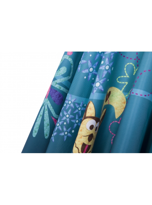 Encanto Mirabel Cute Printing Blue Long Skirt Suit Halloween Cosplay Costume Blue Long Skirt