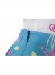 Encanto Mirabel Cute Printing Blue Long Skirt Suit Halloween Cosplay Costume Blue Long Skirt