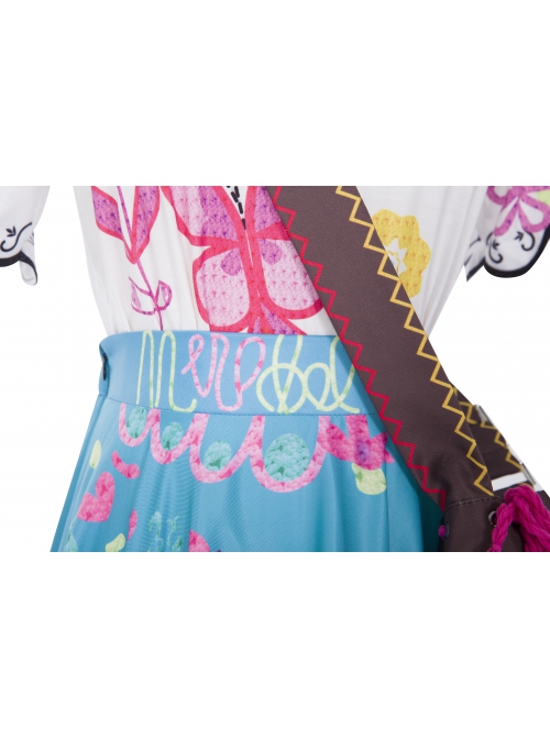 Encanto Mirabel Cute Printing Blue Long Skirt Suit Halloween Cosplay Accessories Brown Printing Shoulder Bag