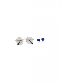 Encanto Mirabel Cute Printing Blue Long Skirt Suit Halloween Cosplay Accessories Glasses And Blue Earrings