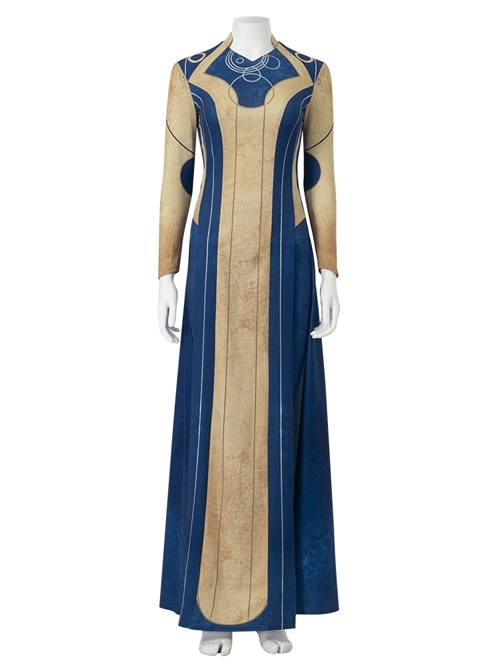 Eternals Ajak Blue Robe Suit Halloween Cosplay Costume Long Top
