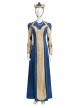 Eternals Ajak Blue Robe Suit Halloween Cosplay Costume Blue Pants