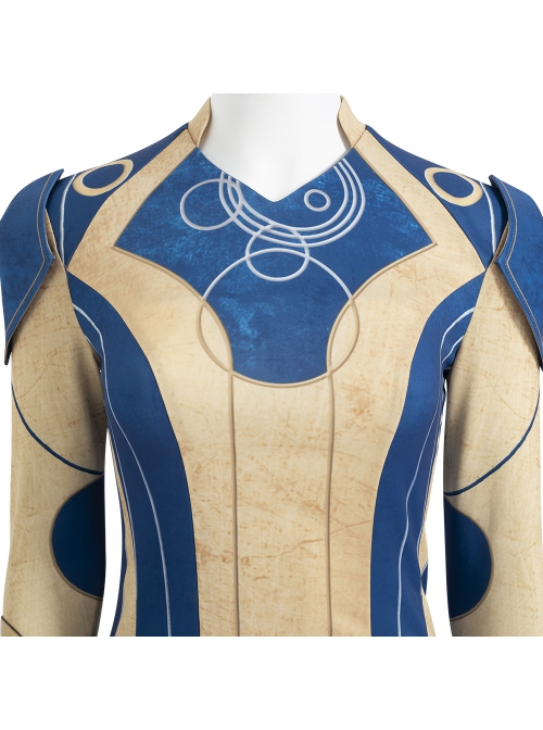 Eternals Ajak Blue Robe Suit Halloween Cosplay Accessories Blue Shoulder Armors