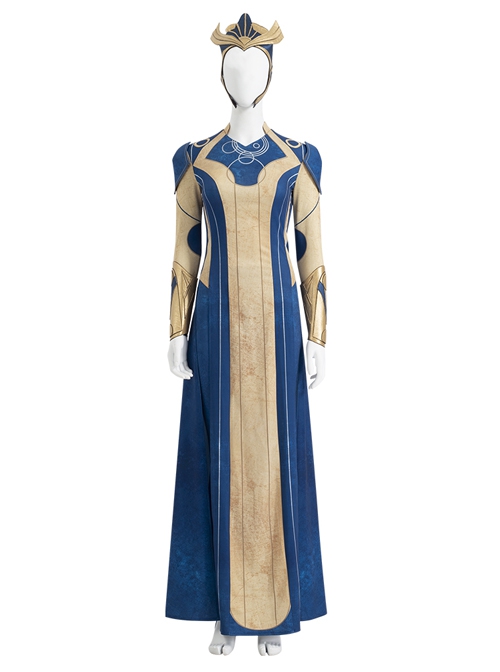 Eternals Ajak Blue Robe Suit Halloween Cosplay Accessories Blue Shoulder Armors