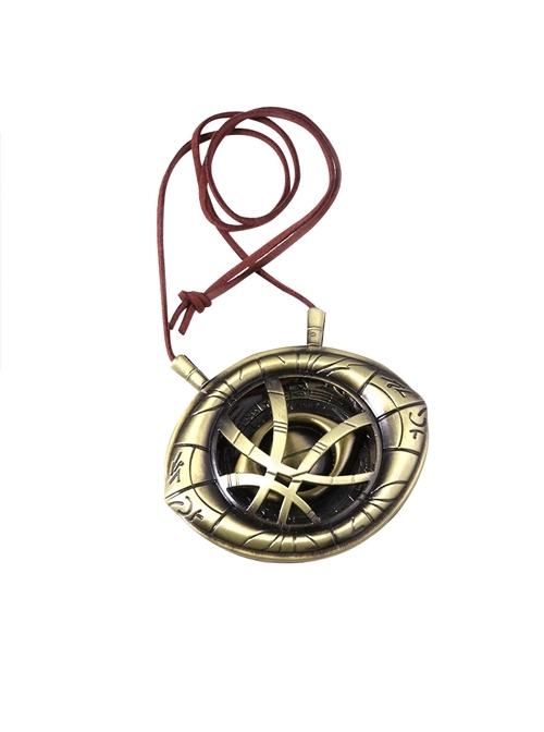 Animation What If Doctor Strange Evilized Version Halloween Cosplay Accessories Bronze Color Necklace