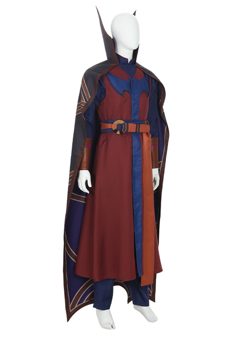 Animation What If Doctor Strange Evilized Version Halloween Cosplay Costume Red Long Vest