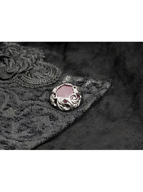 Stand-Up Collar Two-Way Black Gothic Suede Loose Long Waistcoat