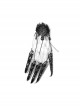 Women Black Lace Metal Chain Bracelet Decoration Finger Stall