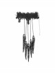 Women Black Lace Metal Chain Bracelet Decoration Finger Stall