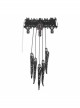 Women Black Lace Metal Chain Bracelet Decoration Finger Stall