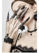 Women Black Lace Metal Chain Bracelet Decoration Finger Stall