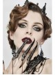 Women Black Lace Metal Chain Bracelet Decoration Finger Stall