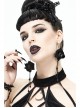 Black Rose Silver Gothic Long Earrings