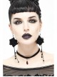 Black Rose Silver Gothic Long Earrings