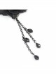 Black Rose Silver Gothic Long Earrings
