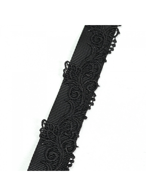 Black Three-Dimensional Jacquard Elliptical Hole Bandage Gothic Girdle