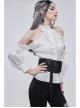 Black Three-Dimensional Jacquard Elliptical Hole Bandage Gothic Girdle