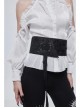 Black Three-Dimensional Jacquard Elliptical Hole Bandage Gothic Girdle