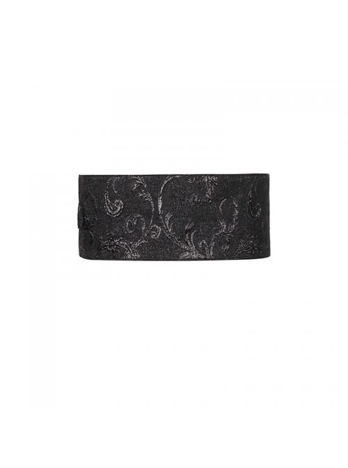 Black Three-Dimensional Jacquard Elliptical Hole Bandage Gothic Girdle