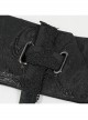 Black Three-Dimensional Jacquard Elliptical Hole Bandage Gothic Girdle
