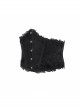 Gothic Black Pattern Leather Front Metal Button Back Tie Rope Female Girdle