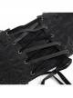 Gothic Black Pattern Leather Front Metal Button Back Tie Rope Female Girdle