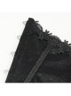 Gothic Black Pattern Leather Front Metal Button Back Tie Rope Female Girdle