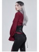 Gothic Black Pattern Leather Front Metal Button Back Tie Rope Female Girdle