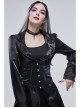 Gothic Black Pattern Leather Front Metal Button Back Tie Rope Female Girdle