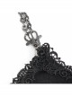 Black Gothic Lace Applique One Shoulder Metal Chain Fashion Women Bag