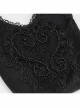 Black Gothic Lace Applique One Shoulder Metal Chain Fashion Women Bag