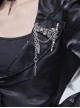 Punk Metal Skull Chain Pendant White Brooch