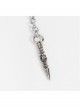 Punk Metal Skull Chain Pendant White Brooch