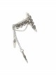 Punk Metal Skull Chain Pendant White Brooch