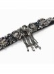 Gothic Colored Diamond Tassel Pendant Elastic Black Thin Belt
