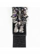 Gothic Colored Diamond Tassel Pendant Elastic Black Thin Belt