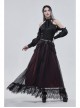 Gothic Colored Diamond Tassel Pendant Elastic Black Thin Belt