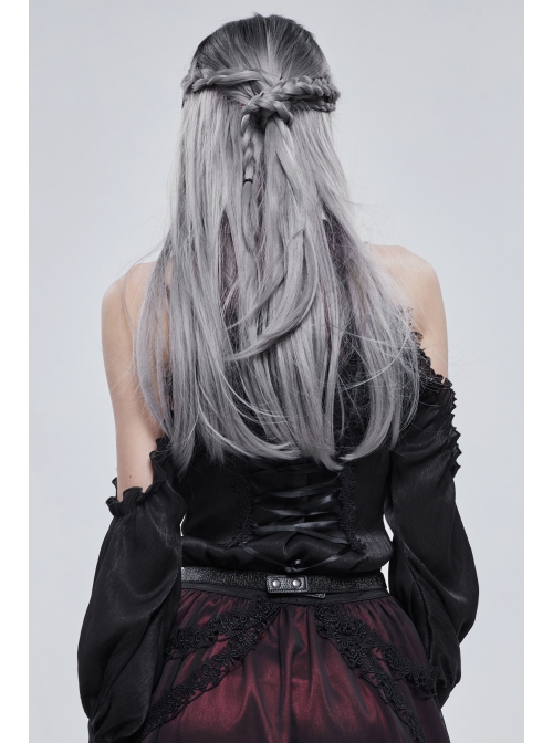 Gothic Colored Diamond Tassel Pendant Elastic Black Thin Belt