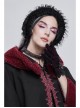 Black Particle Plush Removable Lace Front Tie Rope Gothic Scarf