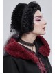 Black Particle Plush Removable Lace Front Tie Rope Gothic Scarf