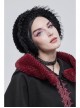 Black Particle Plush Removable Lace Front Tie Rope Gothic Scarf