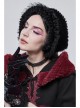 Black Particle Plush Removable Lace Front Tie Rope Gothic Scarf
