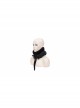 Black Particle Plush Removable Lace Front Tie Rope Gothic Scarf